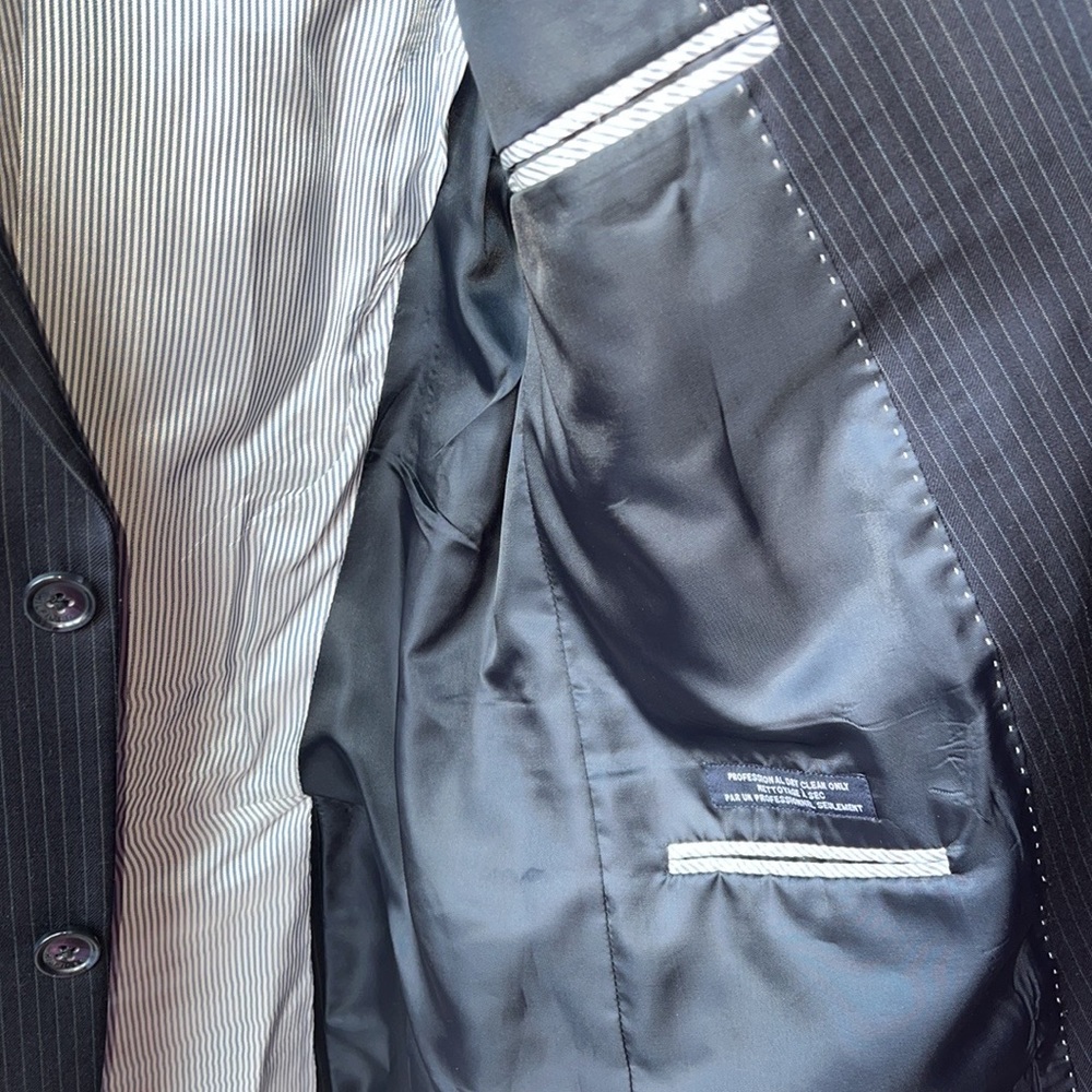 Tommy Hilfiger Navy Striped Suit Set Jacket and pants - Picture 3 of 16